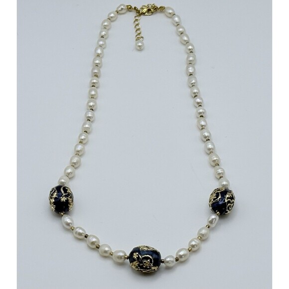 Edgar Berebi Russian Egg Fresh Water Pearl 17” Necklace Limited Edition 1996 - Picture 8 of 8